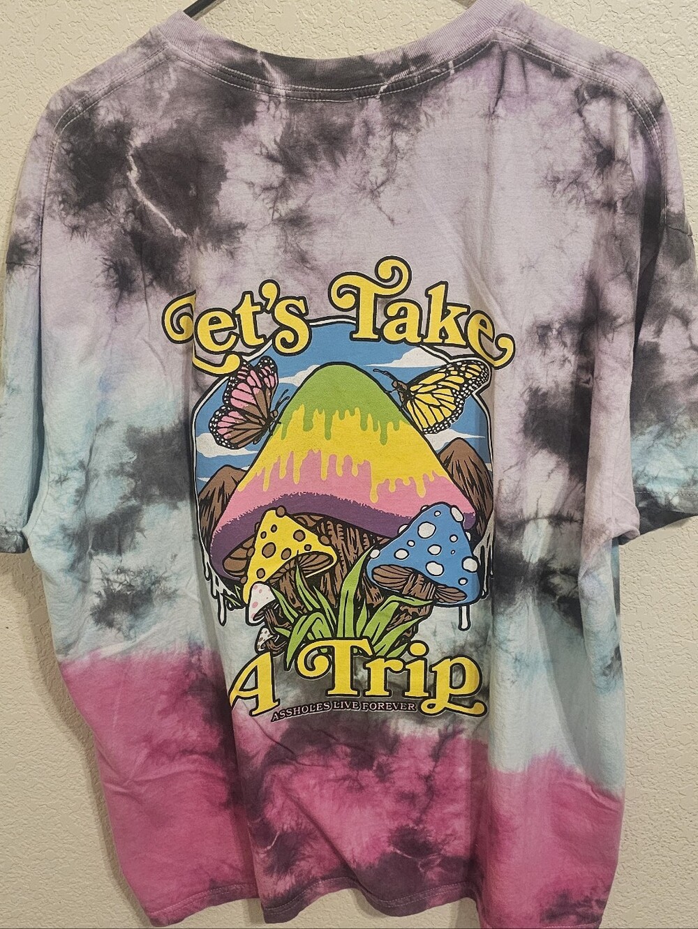 Assholes Live Forever "Let's Take A Trip" Mushroom Tie Dye T Shirt